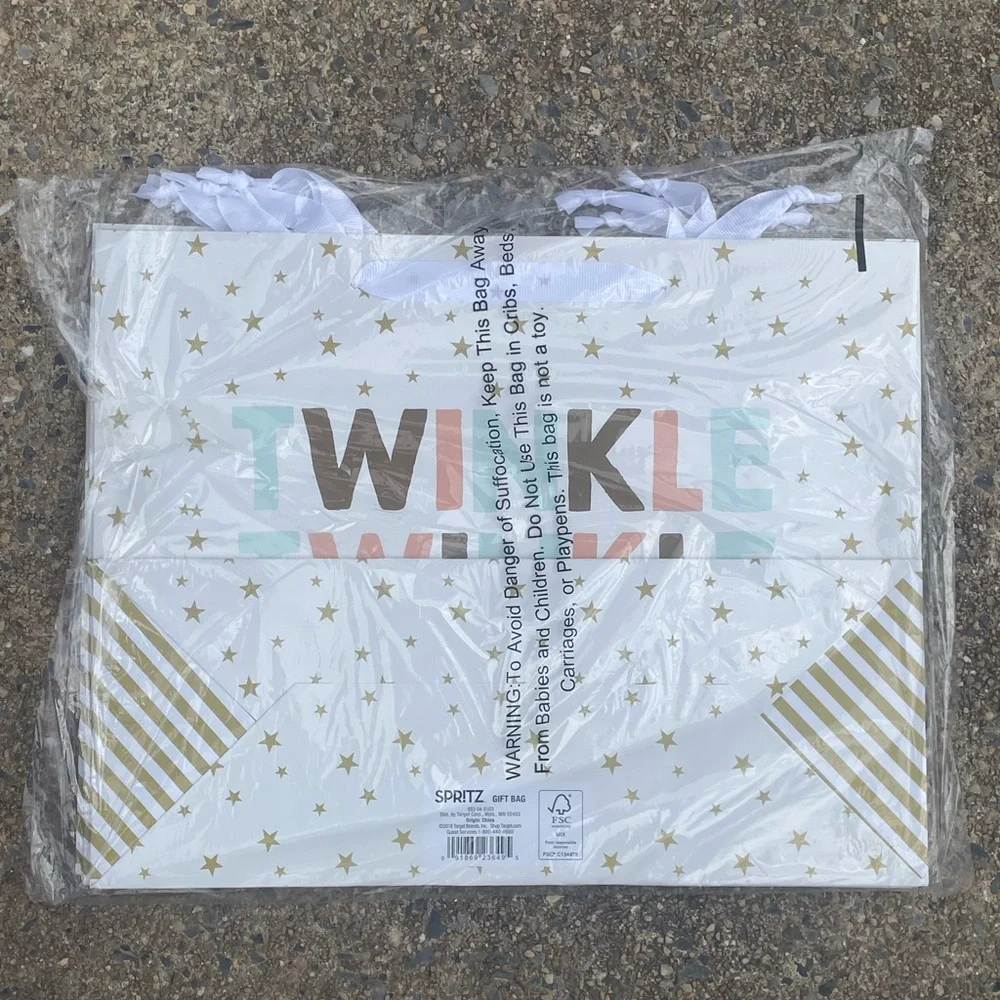 Spritz Re-Useable Twinkle Twinkle Little Star Gift Bags,‎ Set of 4, NIP